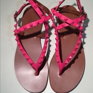 Valentino Rockstud Flat Sandals